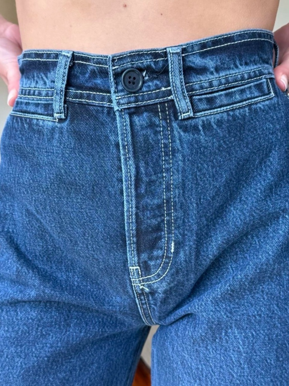 Reformation High-Rise Wide-Leg Jeans — Dark Blue Denim - Picture 2 of 6